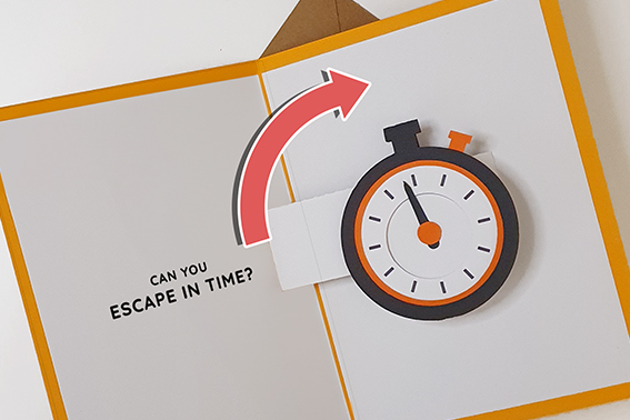 Escape Timer - Escape Room Inspired Pop-Up Card