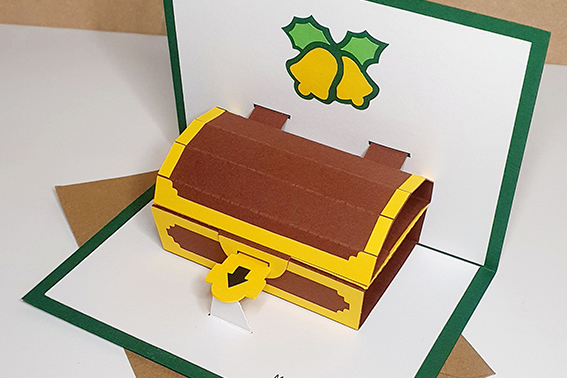 Christmas Treasure Chest Gift Card Holder Pop-Up Card