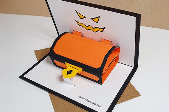 Halloween Treasure Chest Gift Card Holder Pop-Up Card