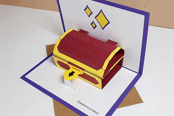 Sparkles Treasure Chest Gift Card Holder Pop-Up Card