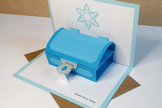 Winter Treasure Chest Gift Card Holder Pop-Up Card